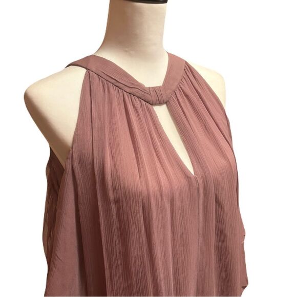 NWT | BCBGMAXAZRIA Dark Lavender Silk Cold Shoulder Dress | XS - Picture 2 of 10